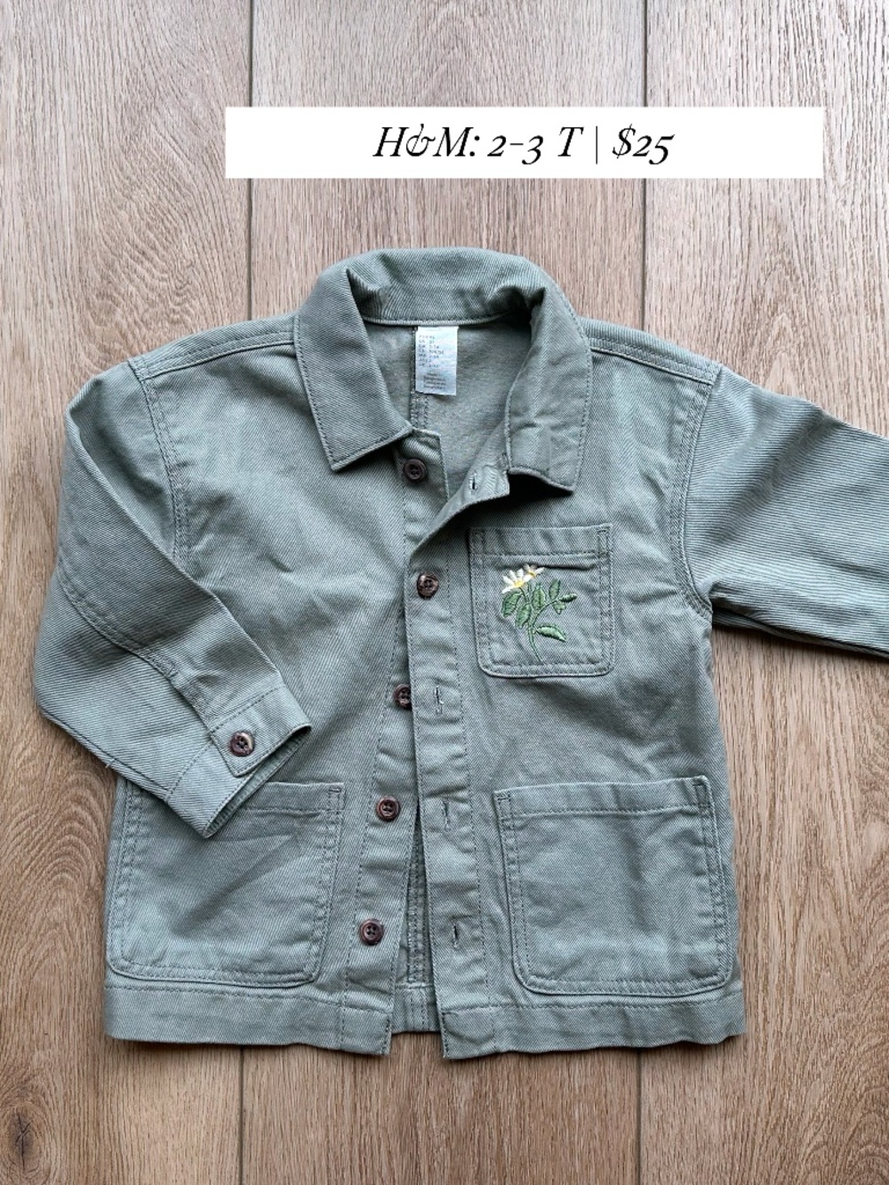 H&M Floral Embroidered Jacket 2-3T